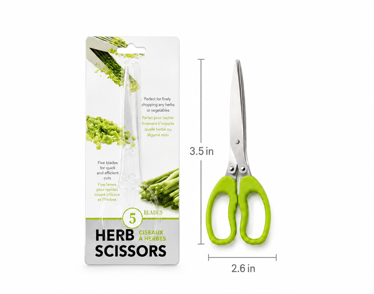 Camp Kitchen Stainless Steel Scissors Set - 1 Count 5-Layer Coriander & Herb Shears, Rust-Proof Multi-Edge Design, Easy-to-Clean Residue Removal Utensils, Birthday Gifts for Men/Boyfriends