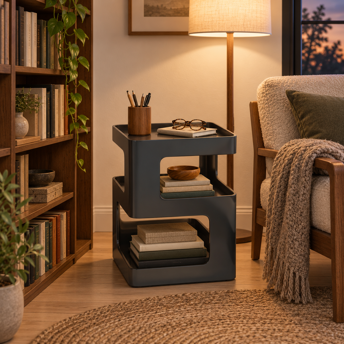 NOOKMONT Frame 3-Tier Side Table