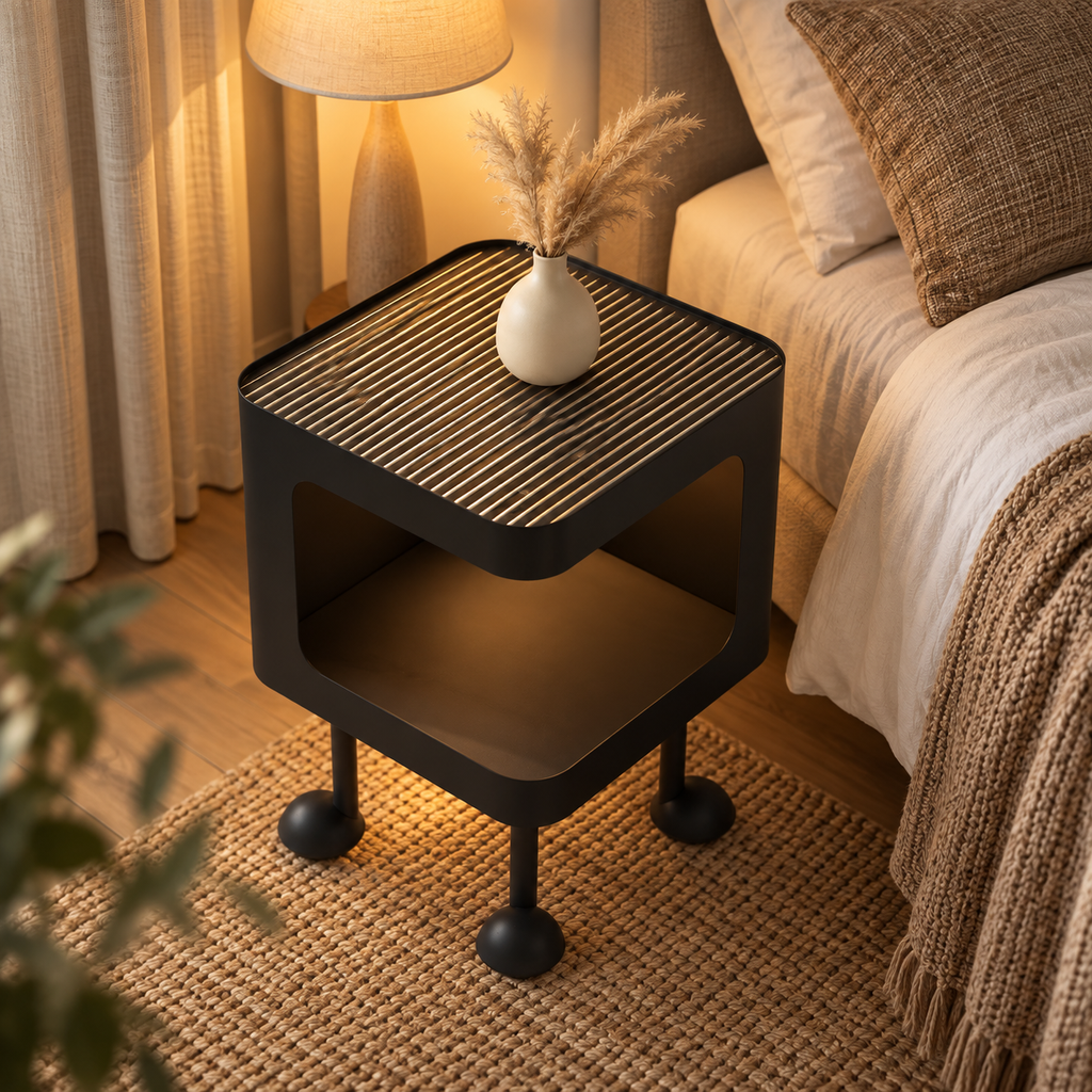 NOOKMONT Ridge Open-Shelf Side Table
