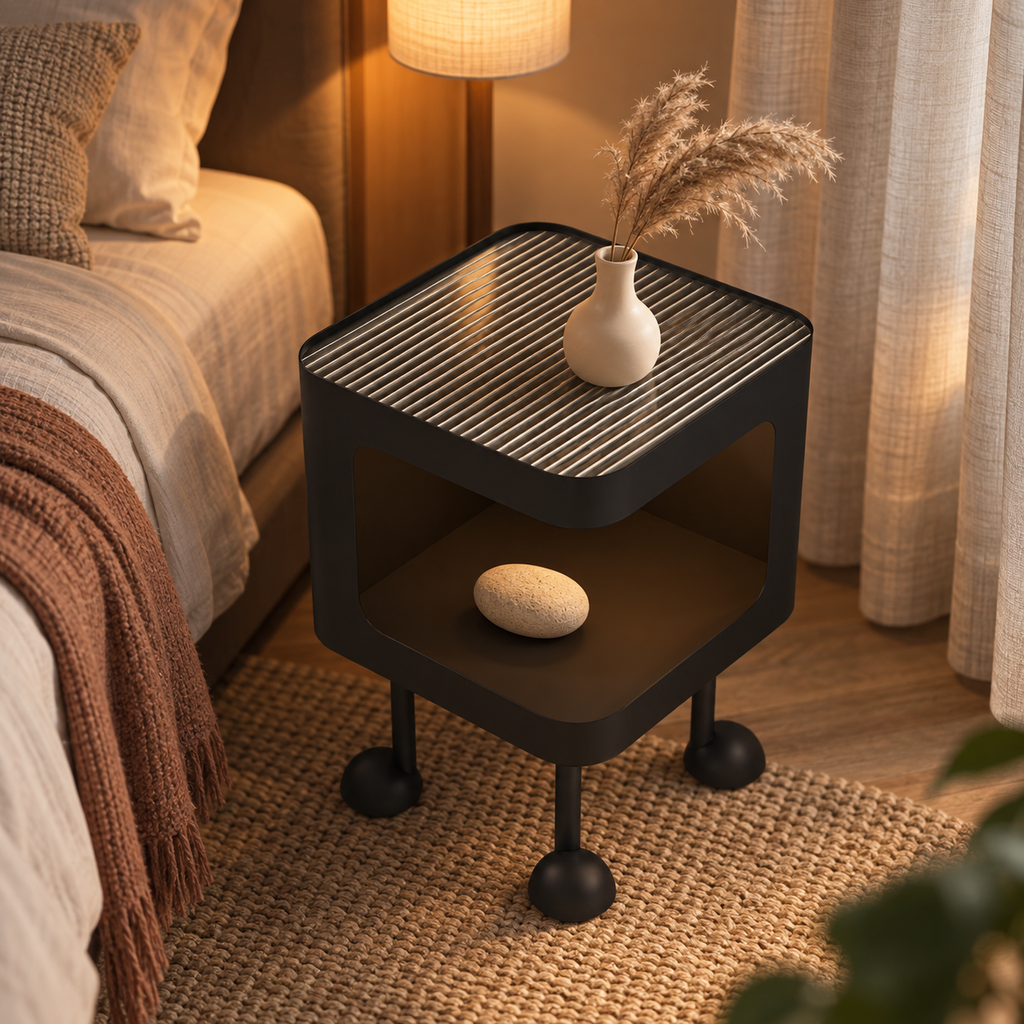 NOOKMONT Ridge Open-Shelf Side Table