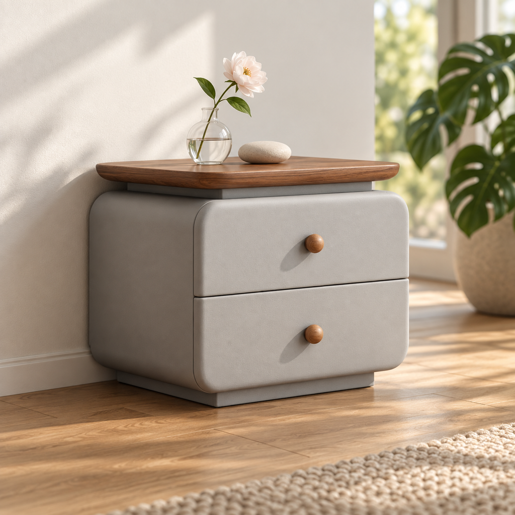 NOOKMONT Softform Woodtop 2-Drawer Nightstand