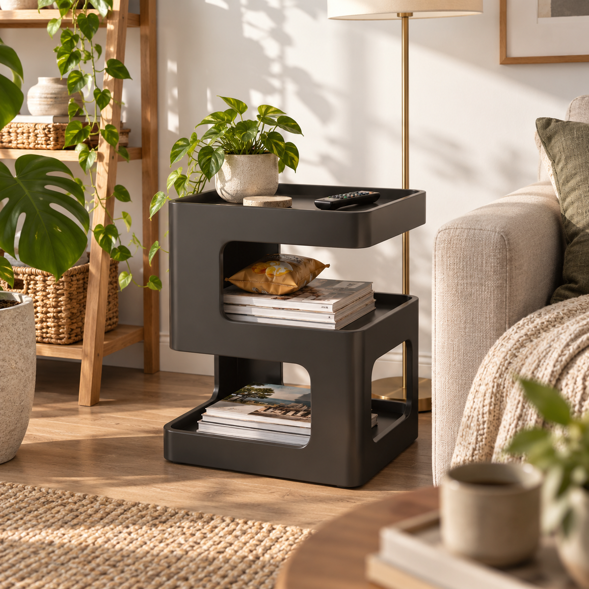 NOOKMONT Frame 3-Tier Side Table