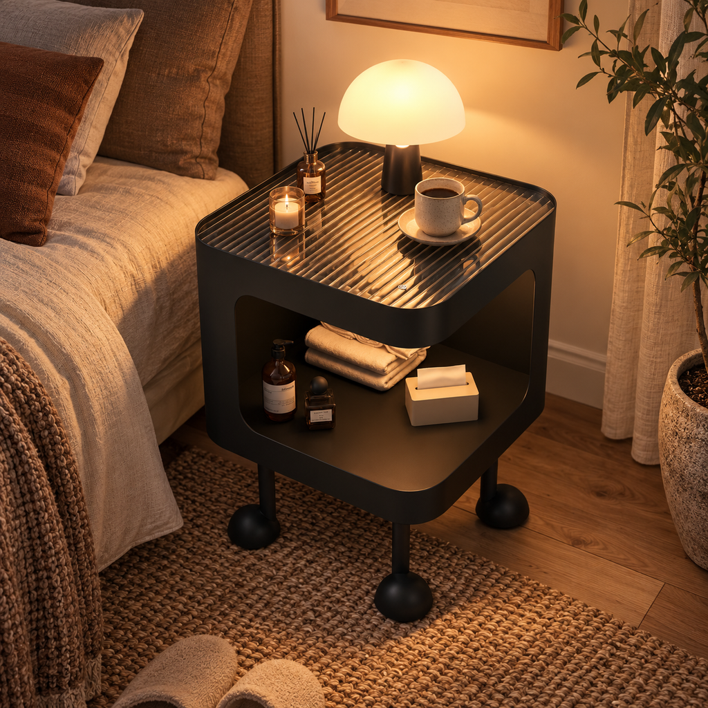 NOOKMONT Ridge Open-Shelf Side Table