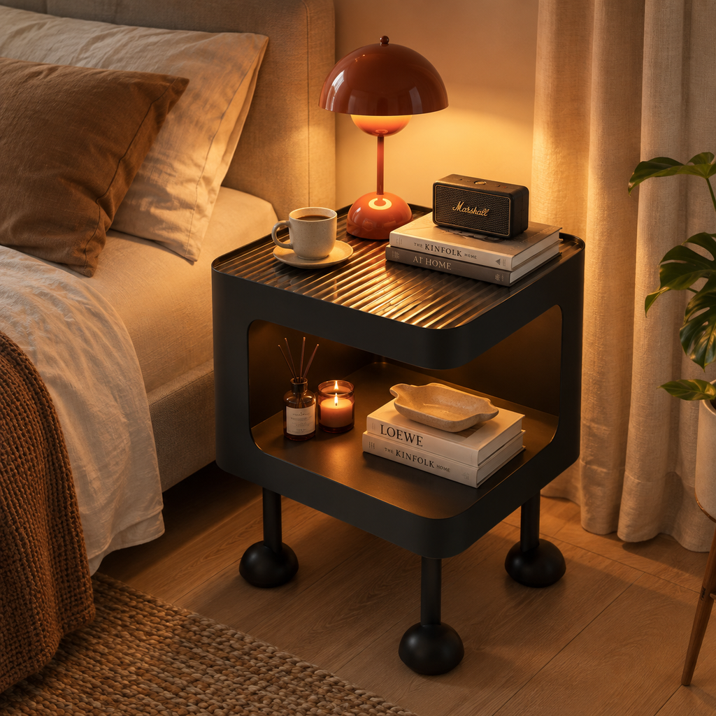 NOOKMONT Ridge Open-Shelf Side Table